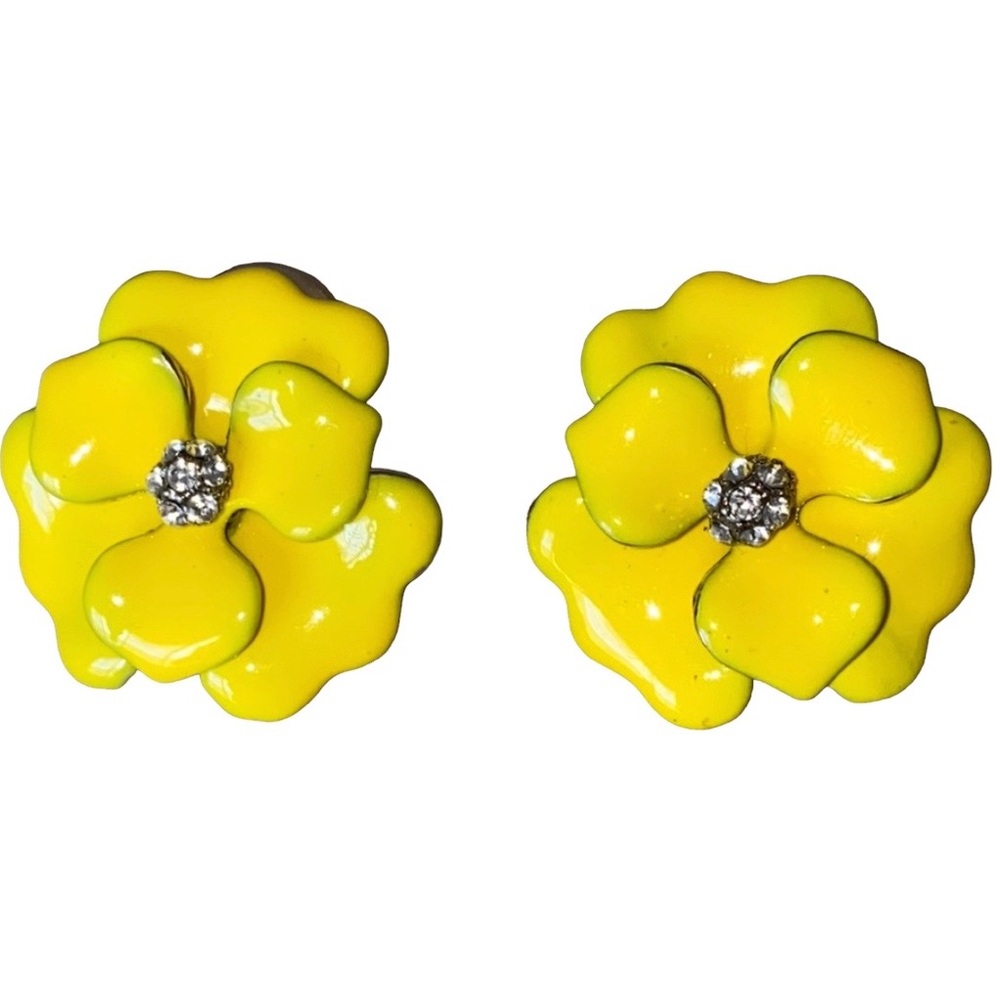 Yellow Flower Statement Earrings